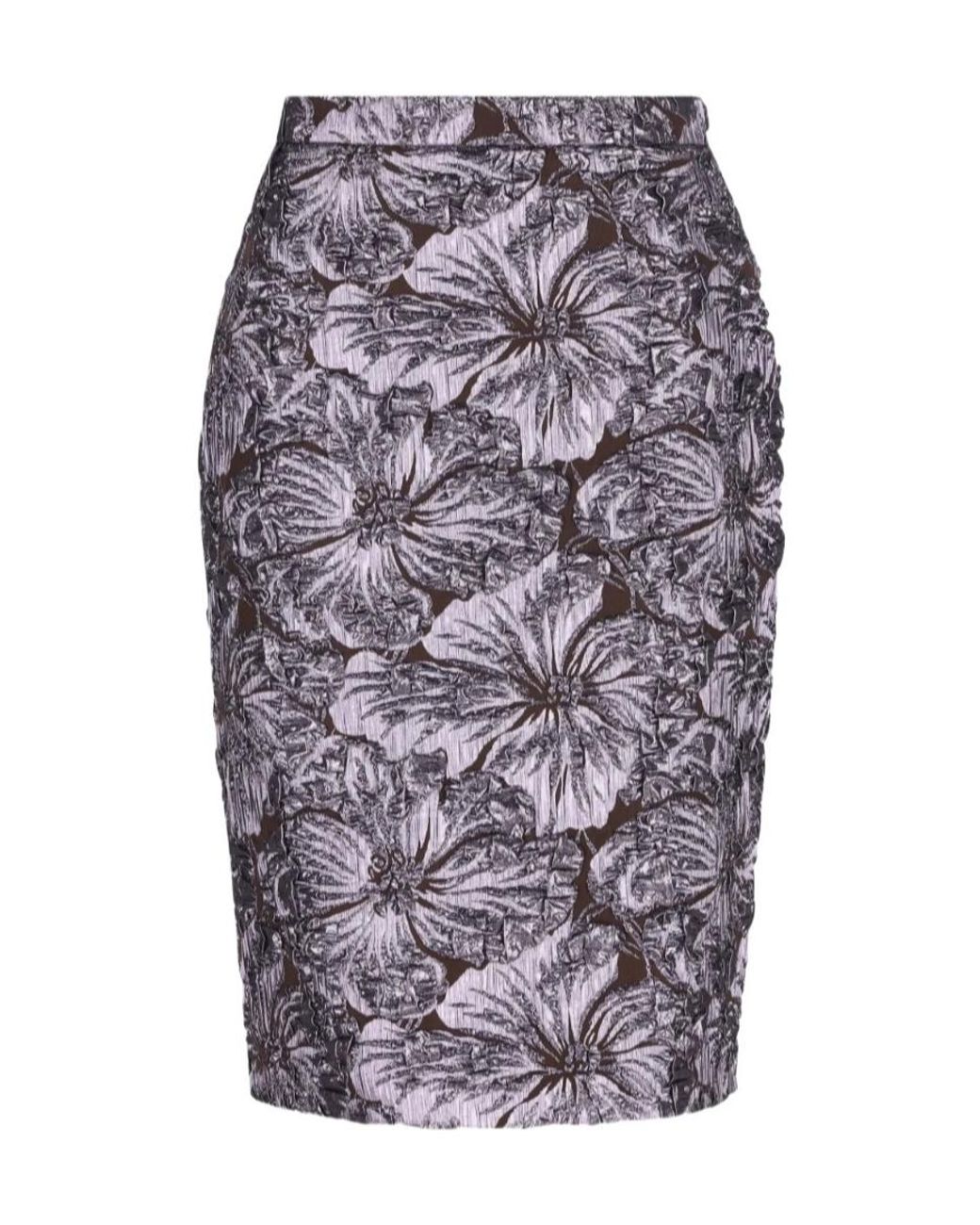 Gucci Gray Floral Motif Skirt
