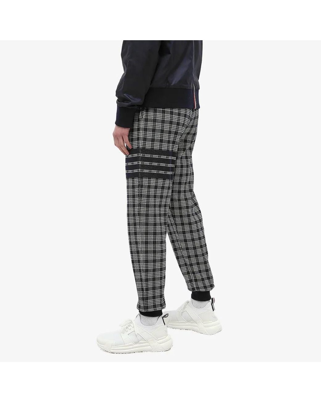Thom Browne Gray Check-Pattern Drawstring Track Pants for men