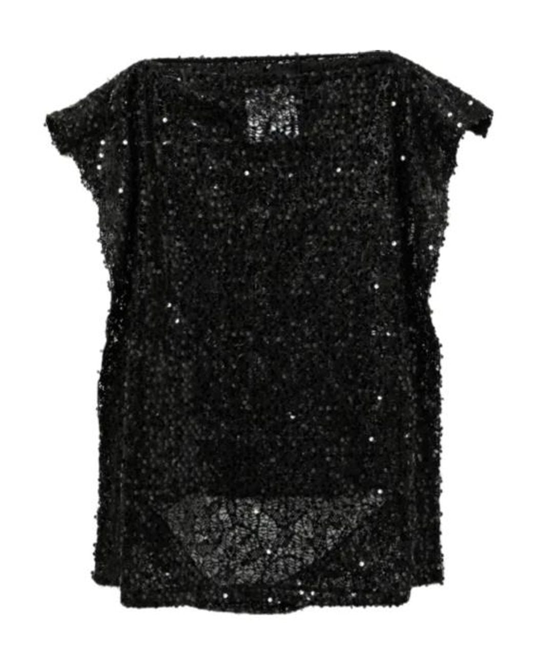 Junya Watanabe Black Sequin-Embellished Top