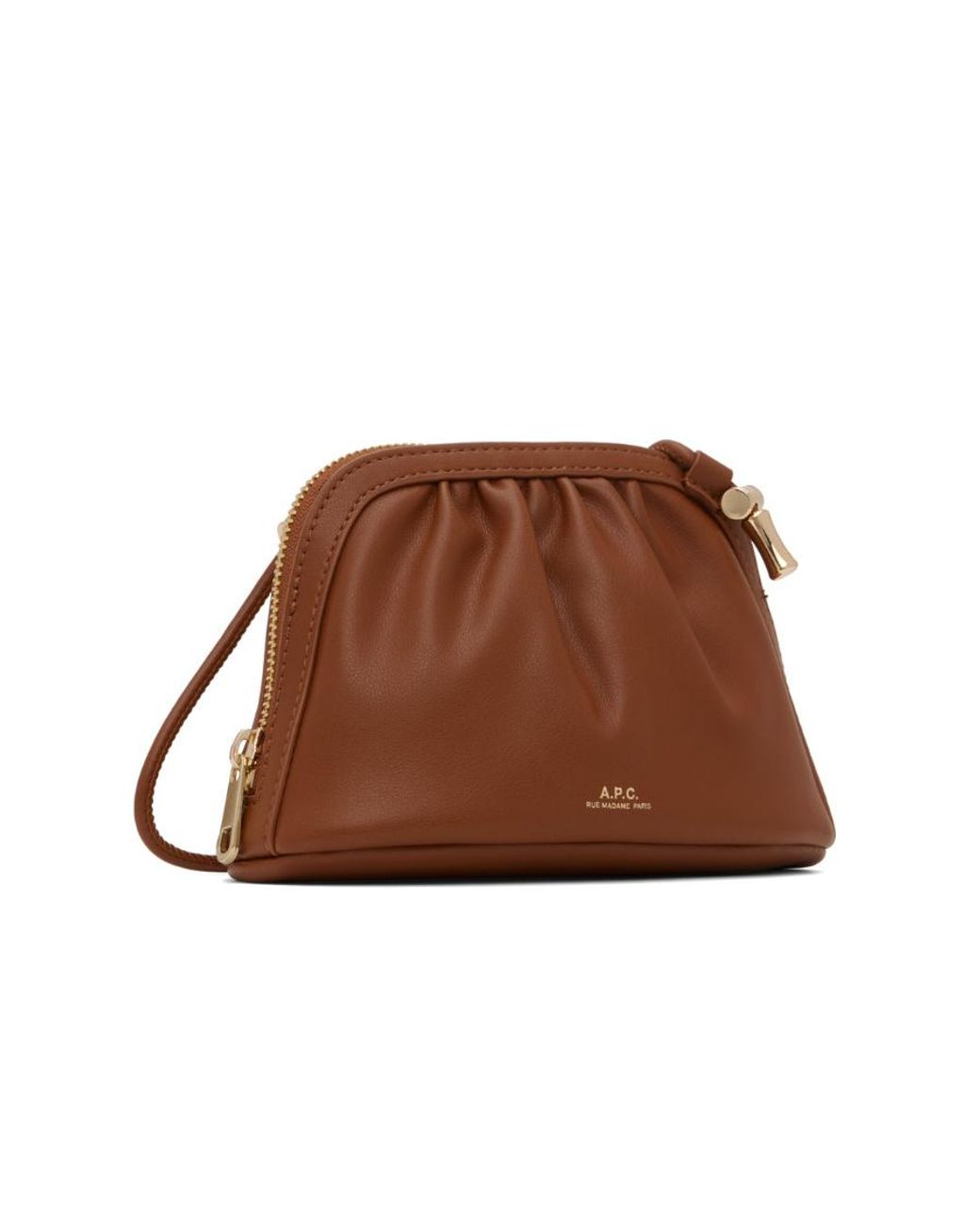 A.P.C. Brown Ninon Small Drawstring Crossbody Bag