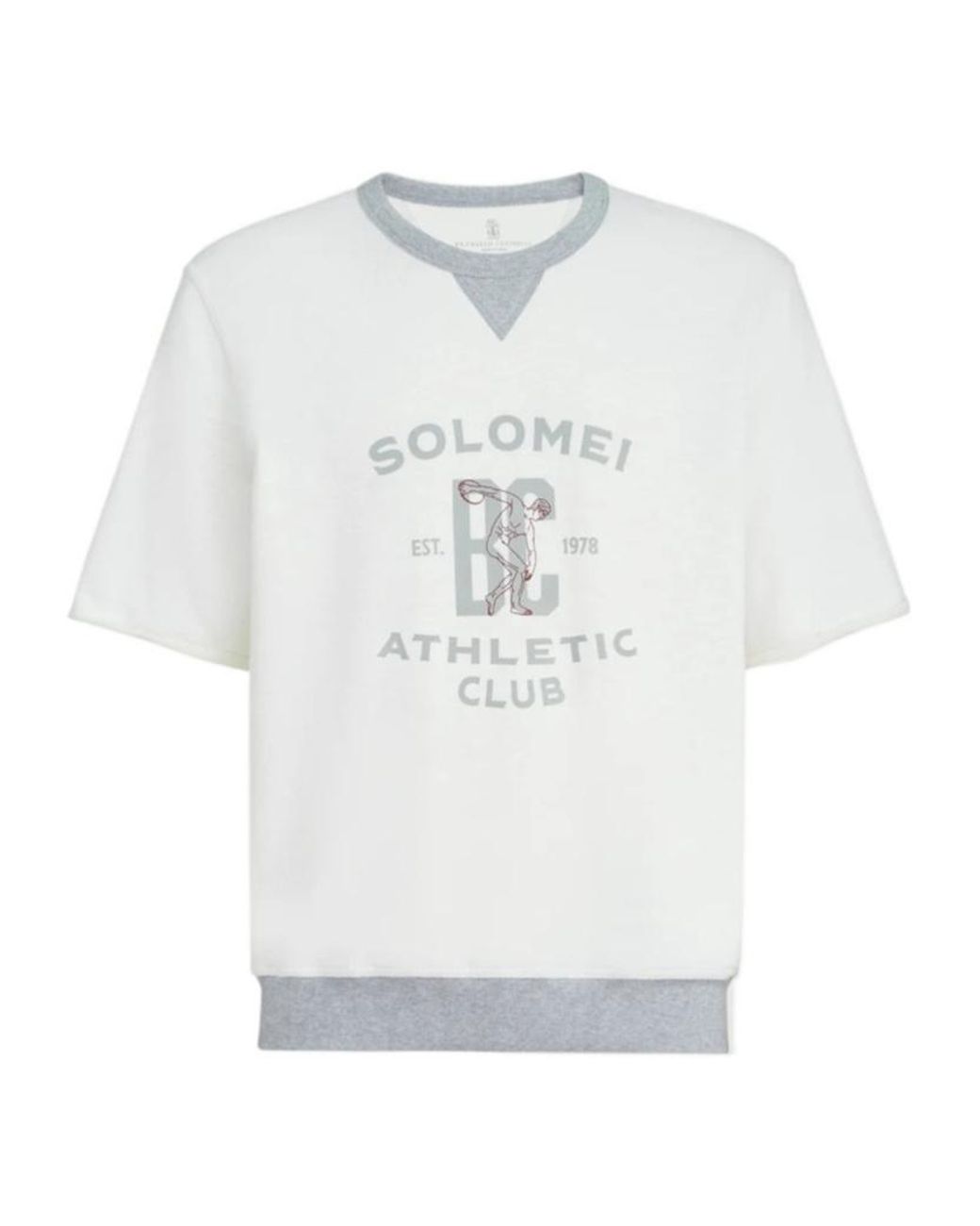 Brunello Cucinelli White Short Sleeved Crewneck T-Shirt for men