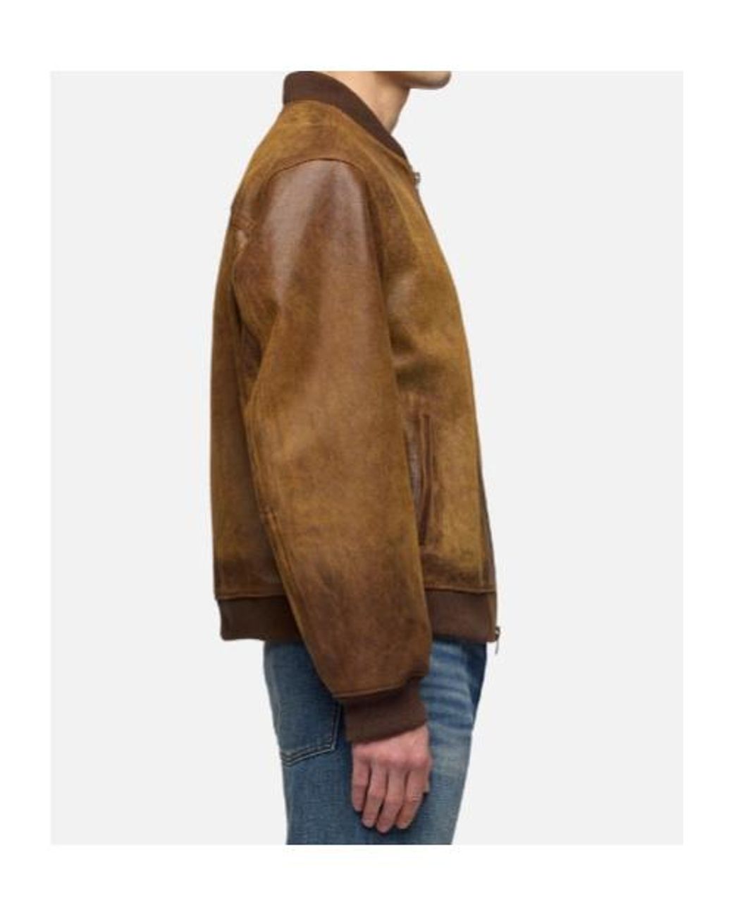 7 For All Mankind Brown Bomber Jacket for men