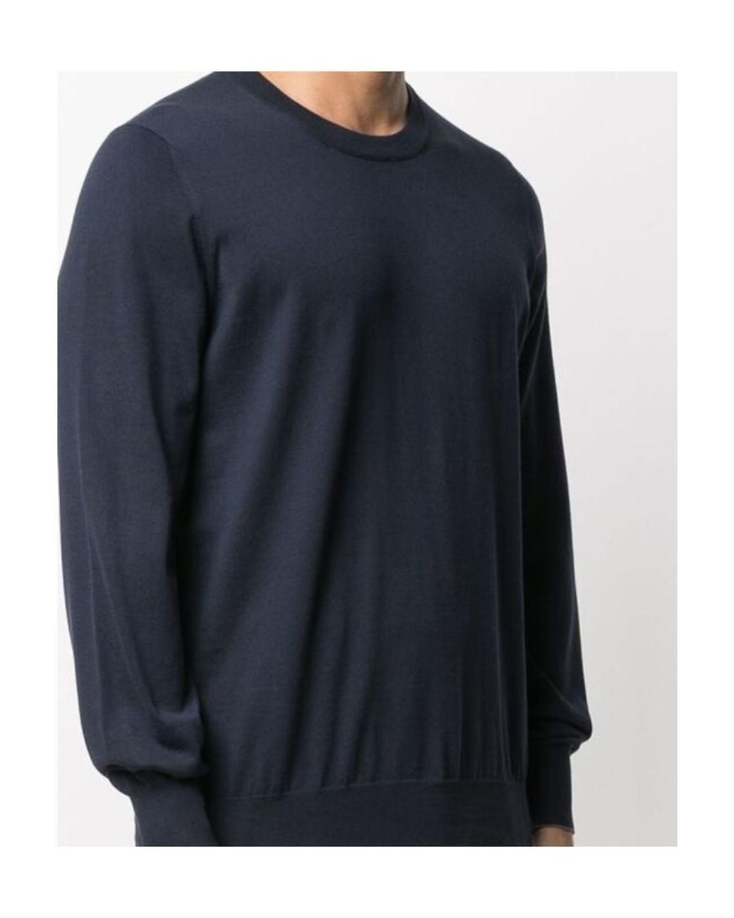 Brunello Cucinelli Blue Crewneck Knitted Jumper for men