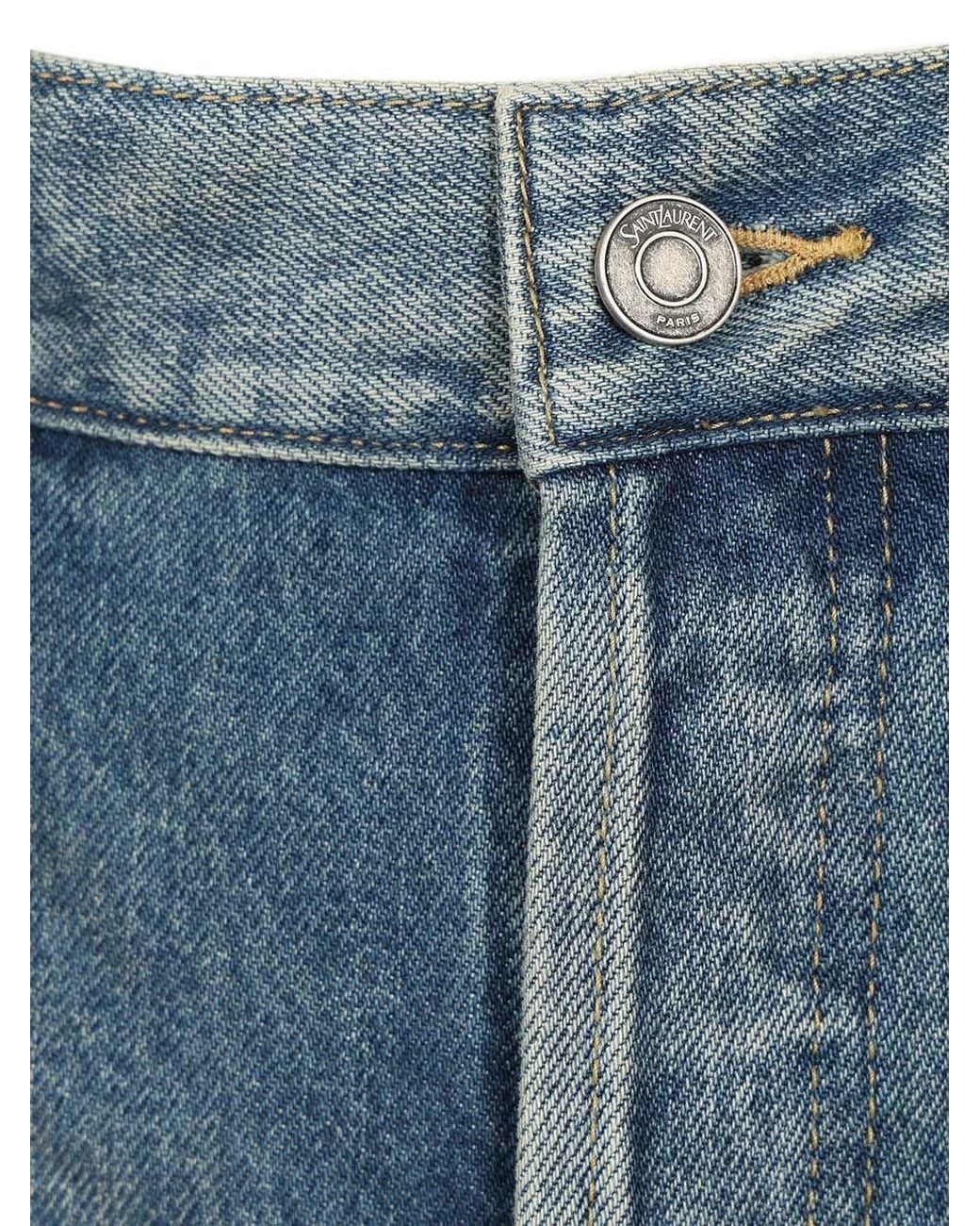Saint Laurent Blue 90's High-Rise Cropped Slim Jeans