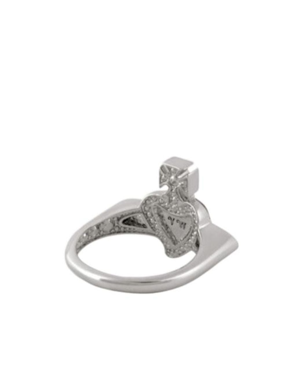 Vivienne Westwood White New Diamante Heart Ring