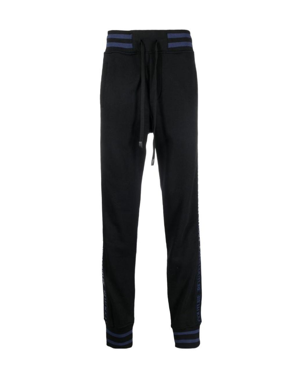 Versace Jeans Black Couture Drawstring Track Pants for men