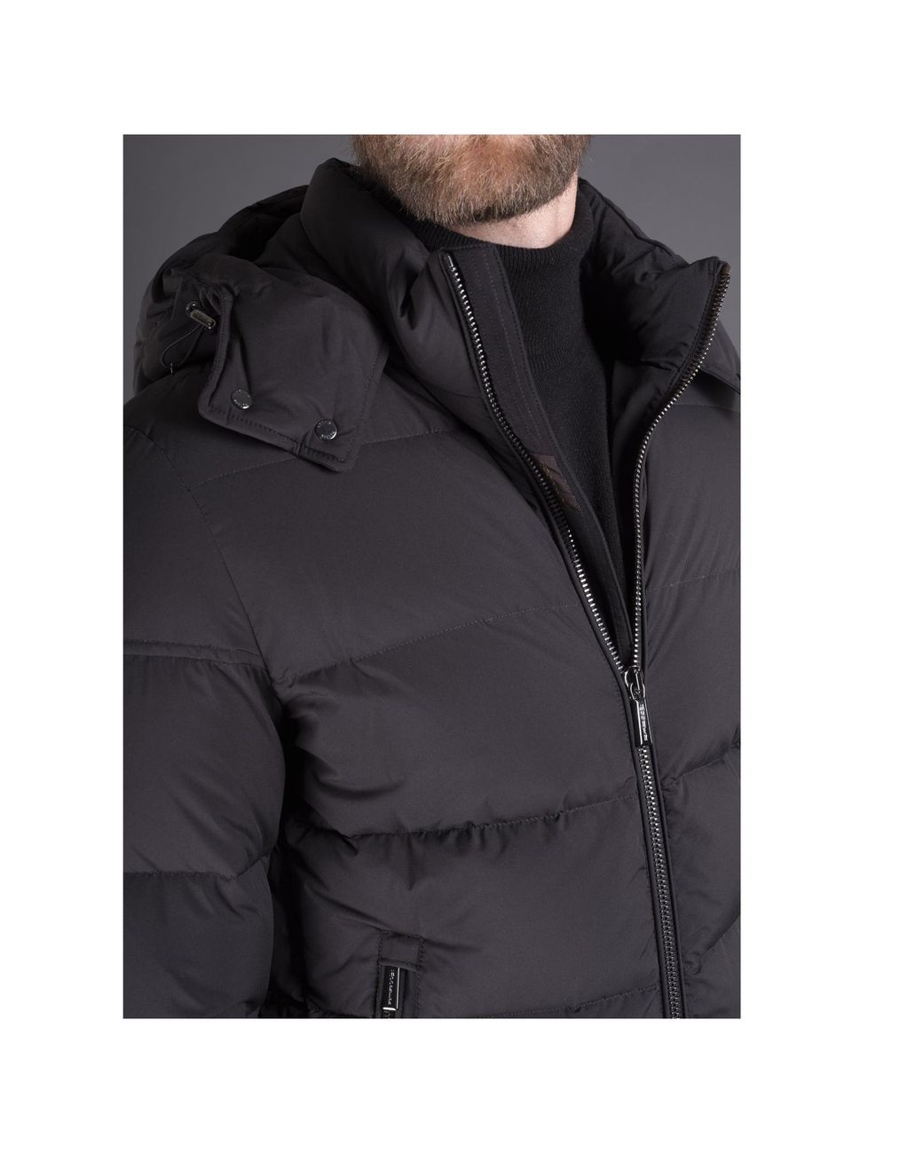 Moorer Black Brett-Sh Quilted Jacket for men