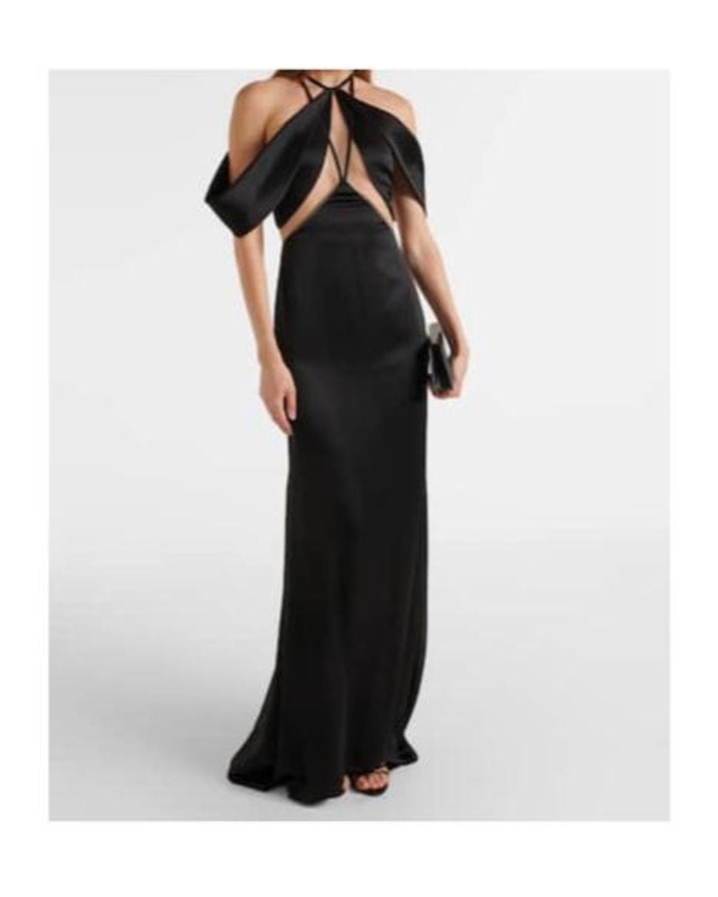 David Koma Black Off-Shoulder Tulle Gown