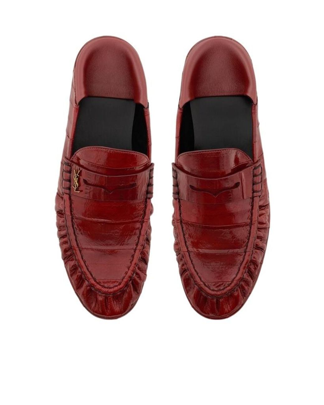 Saint Laurent Red Le Loafer Penny Slippers