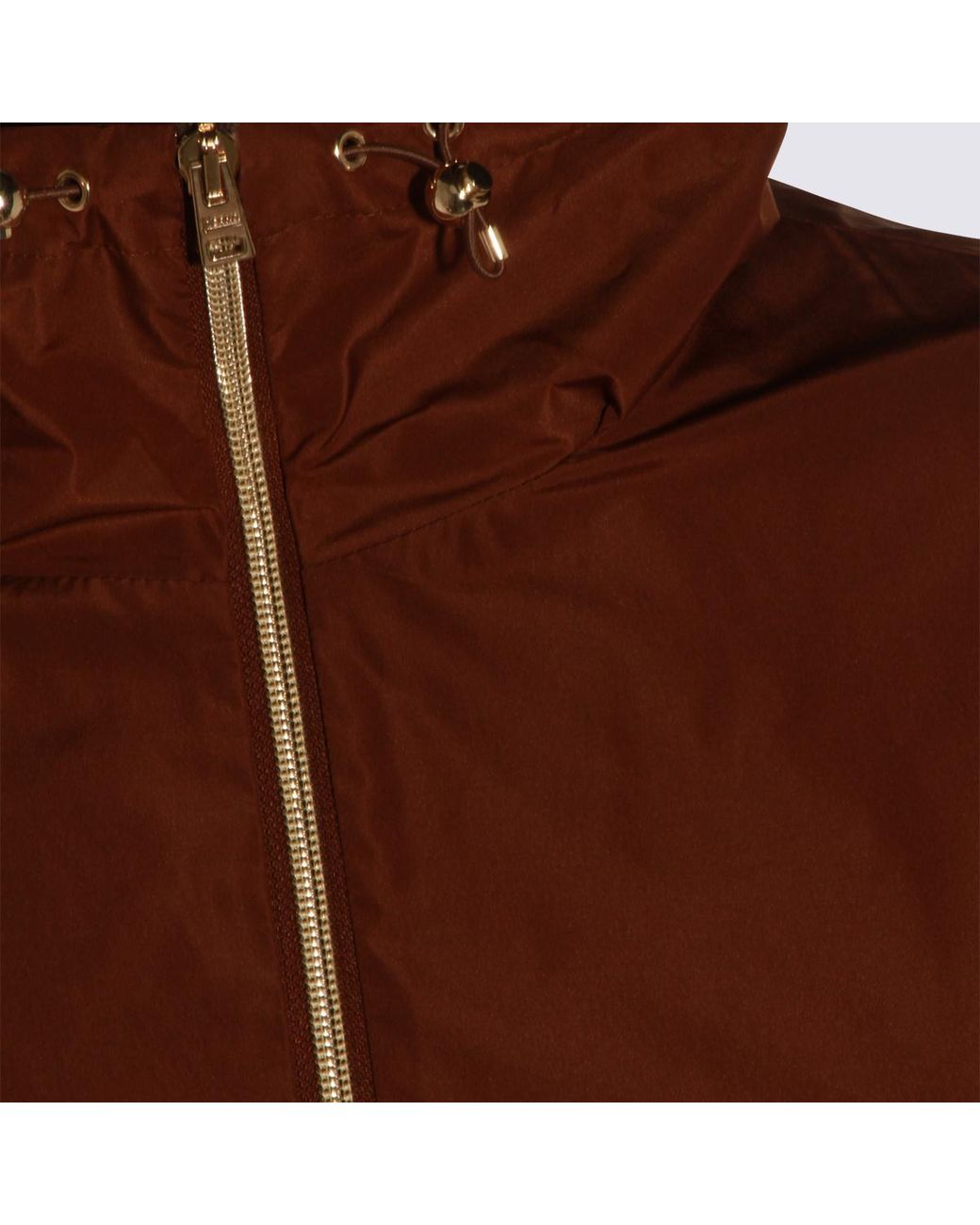 Herno Brown Hooded Zip-Up Jacket