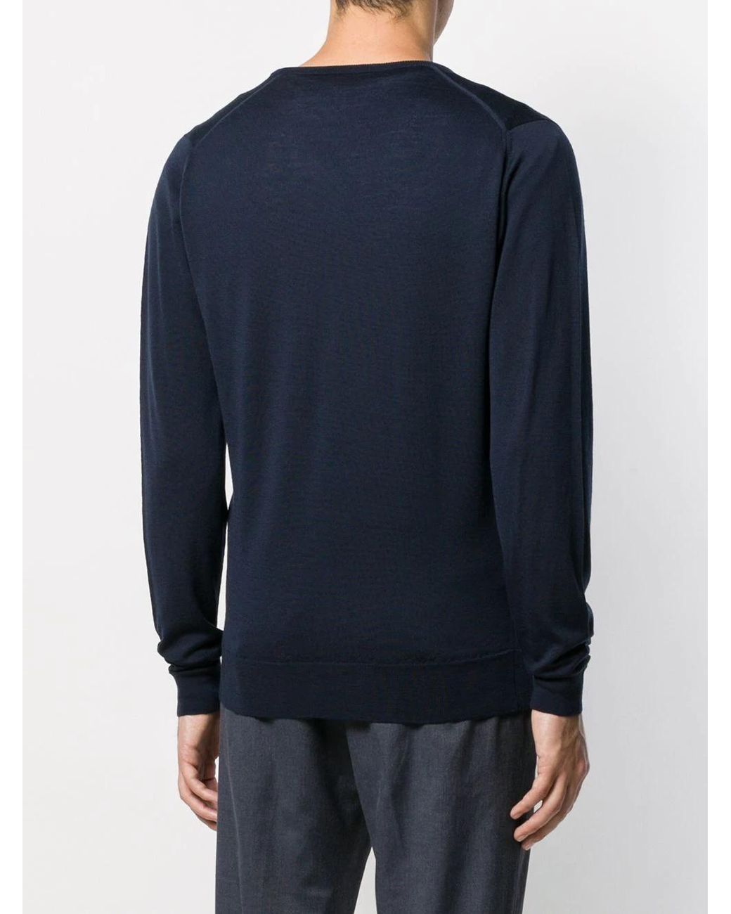 John Smedley Blue Blenheim V-Neck Knitwear for men
