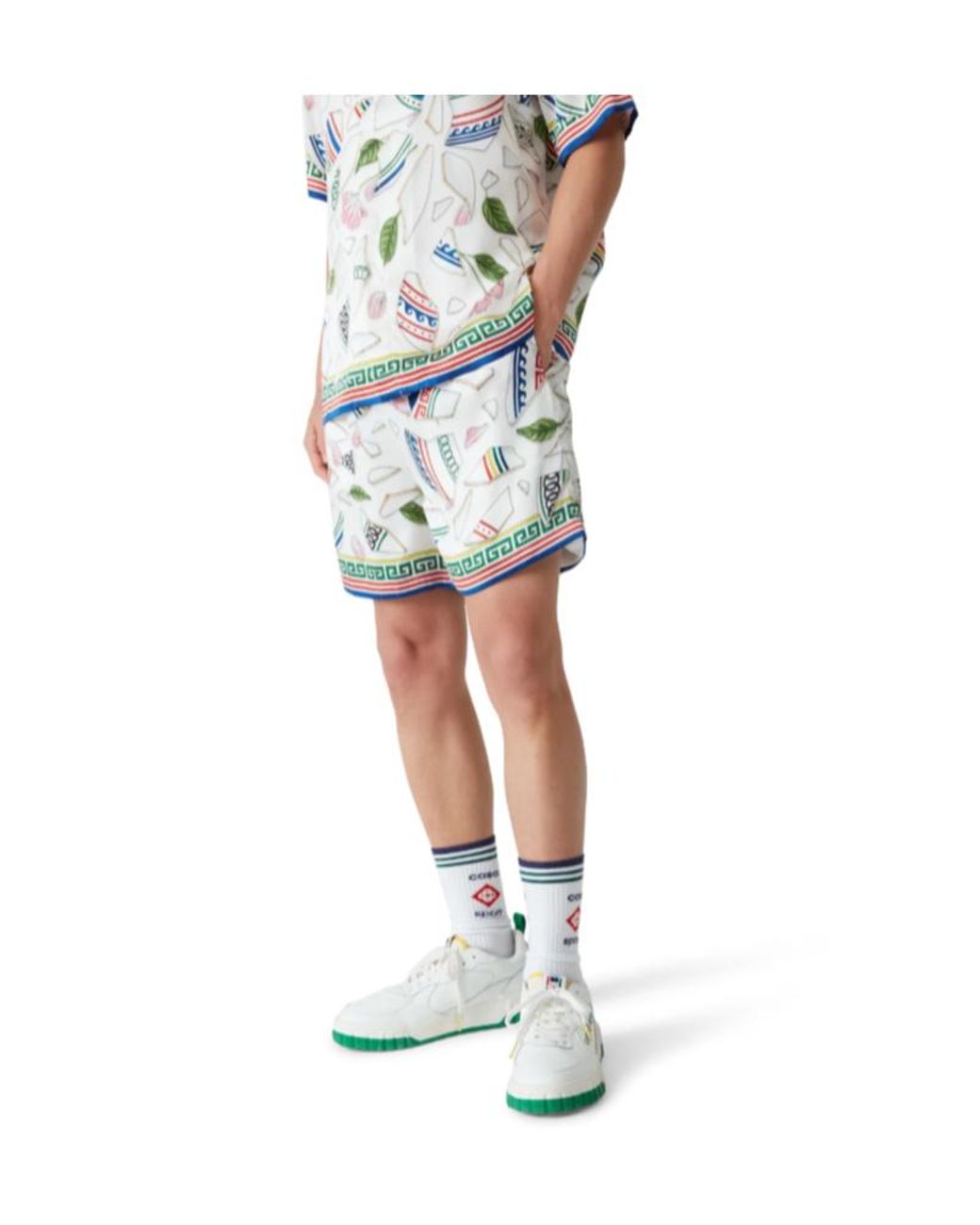 Casablanca Green Graphic Printed Drawstring Bermuda Shorts for men