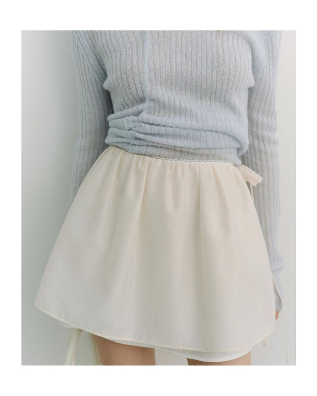 DUNST White Layered Mini Skirt
