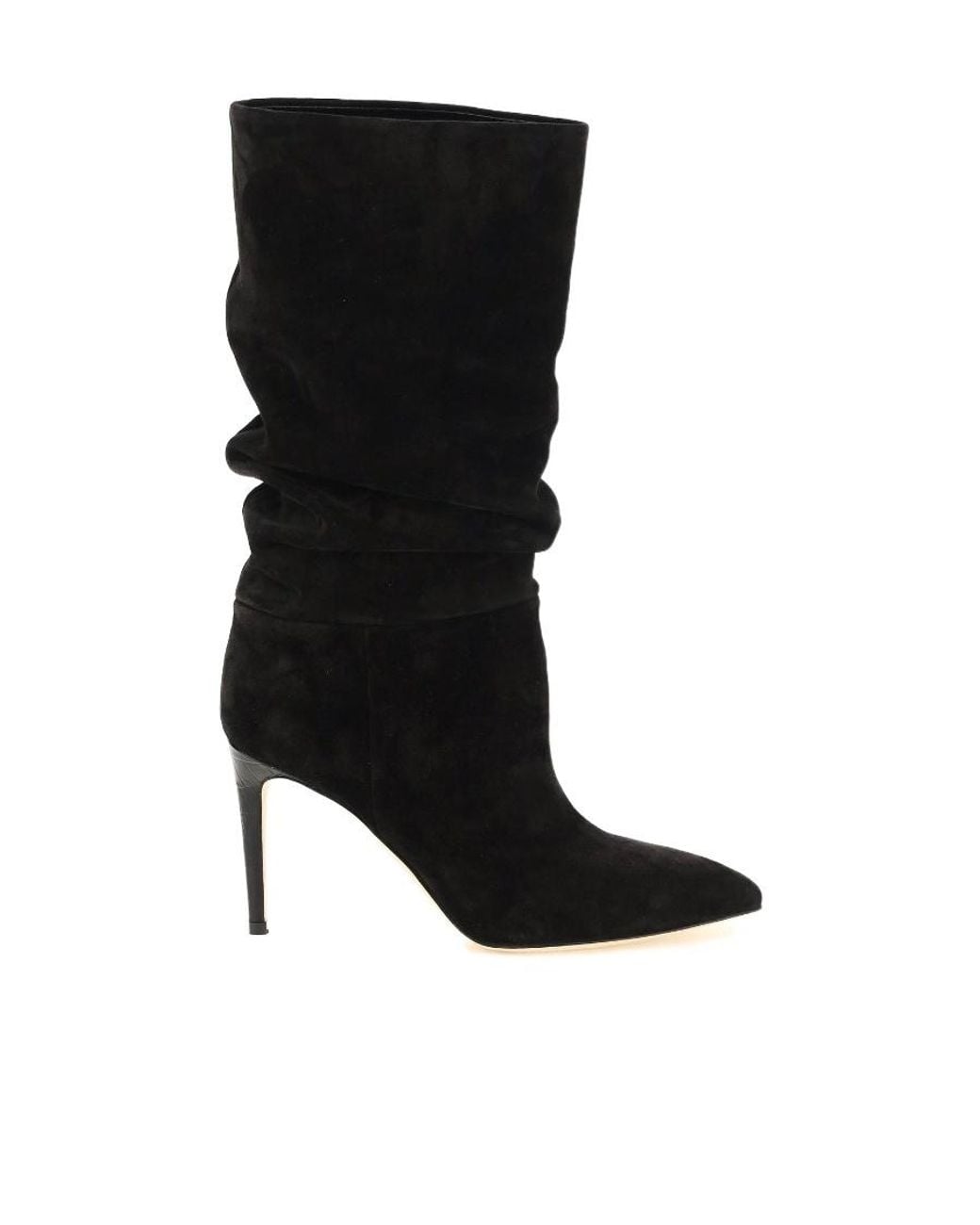 Paris Texas Black Slouchy Pointed Toe Boots