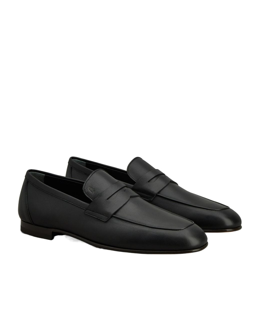 Tod's Black Round Toe Slip-On Loafers for men