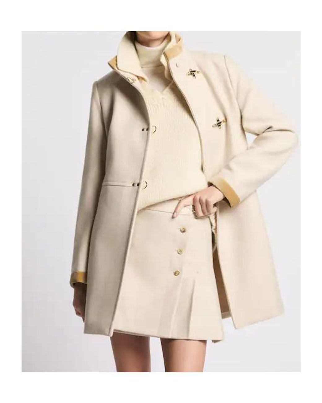 Fay Natural Virginia Wool Blend Coat