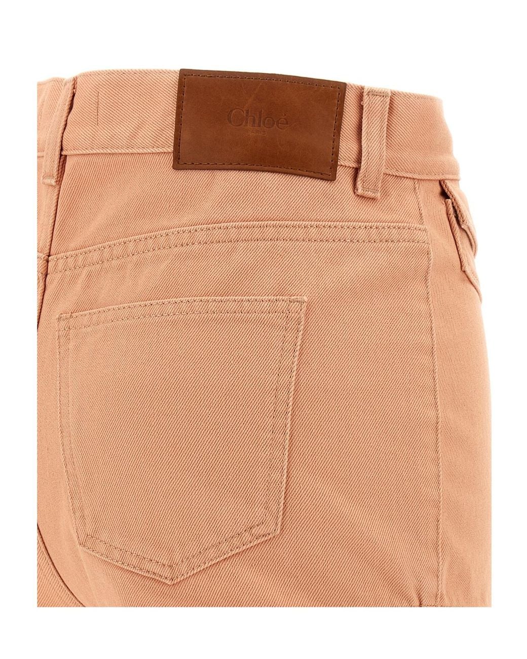 Chloé Natural Chloé High-Waisted Denim Shorts