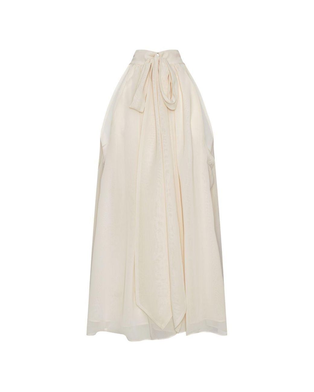 ROTATE BIRGER CHRISTENSEN White Pleated Halterneck Top