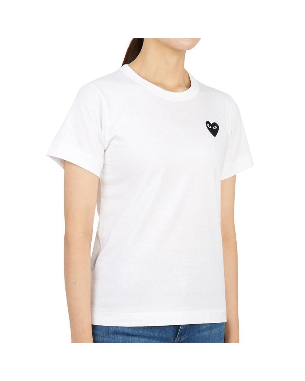 COMME DES GARÇONS PLAY White Logo Details Short-Sleeved T-Shirt