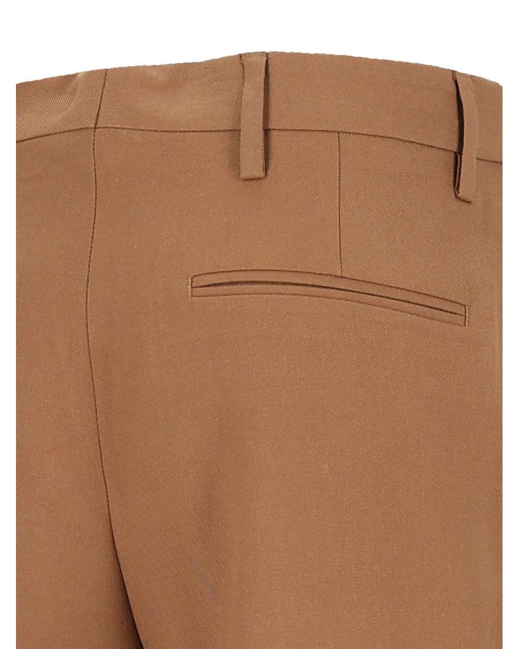 Dries Van Noten Brown Pleated Casual Pants