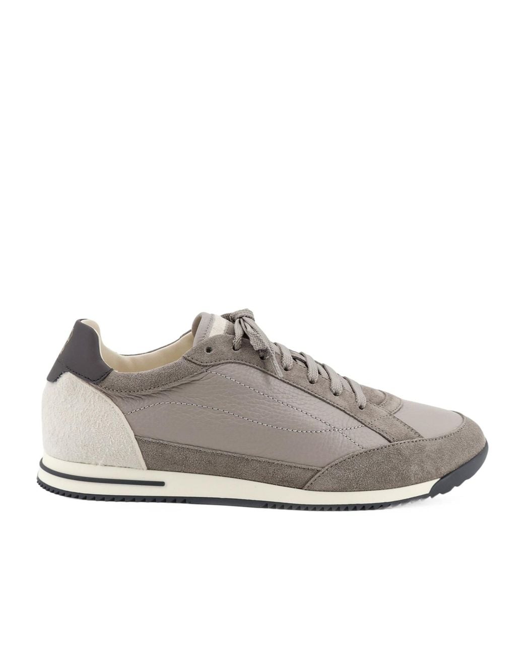 Brunello Cucinelli Gray Low Top Lace Up Sneakers for men