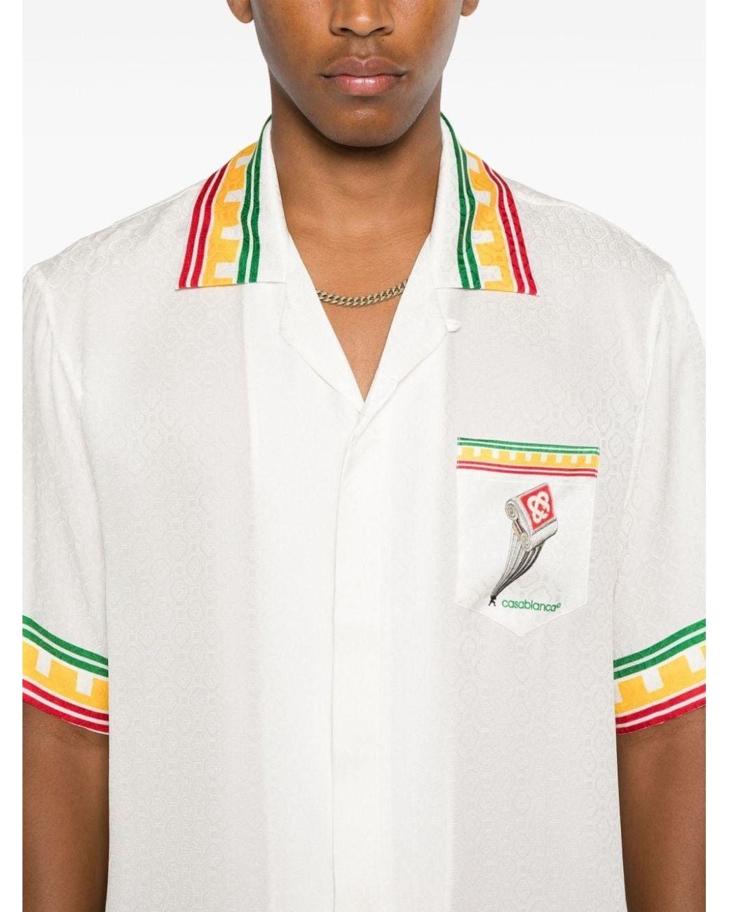 Casablanca White Logo Monogram Pattern Shirt for men