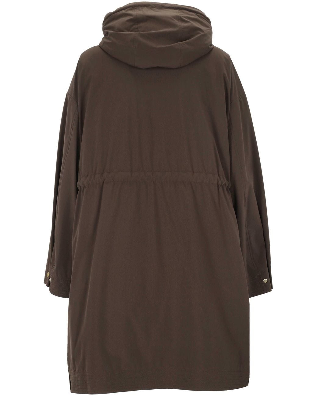 Moncler Gray Zip-Up Drawstring Hooded Coat