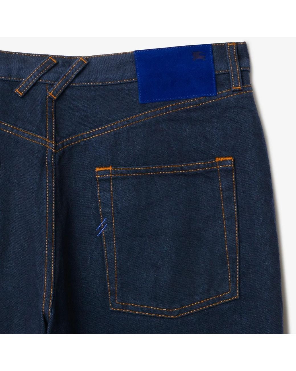 Burberry Blue Rose Printed Turn-Up Brim Jeans for men