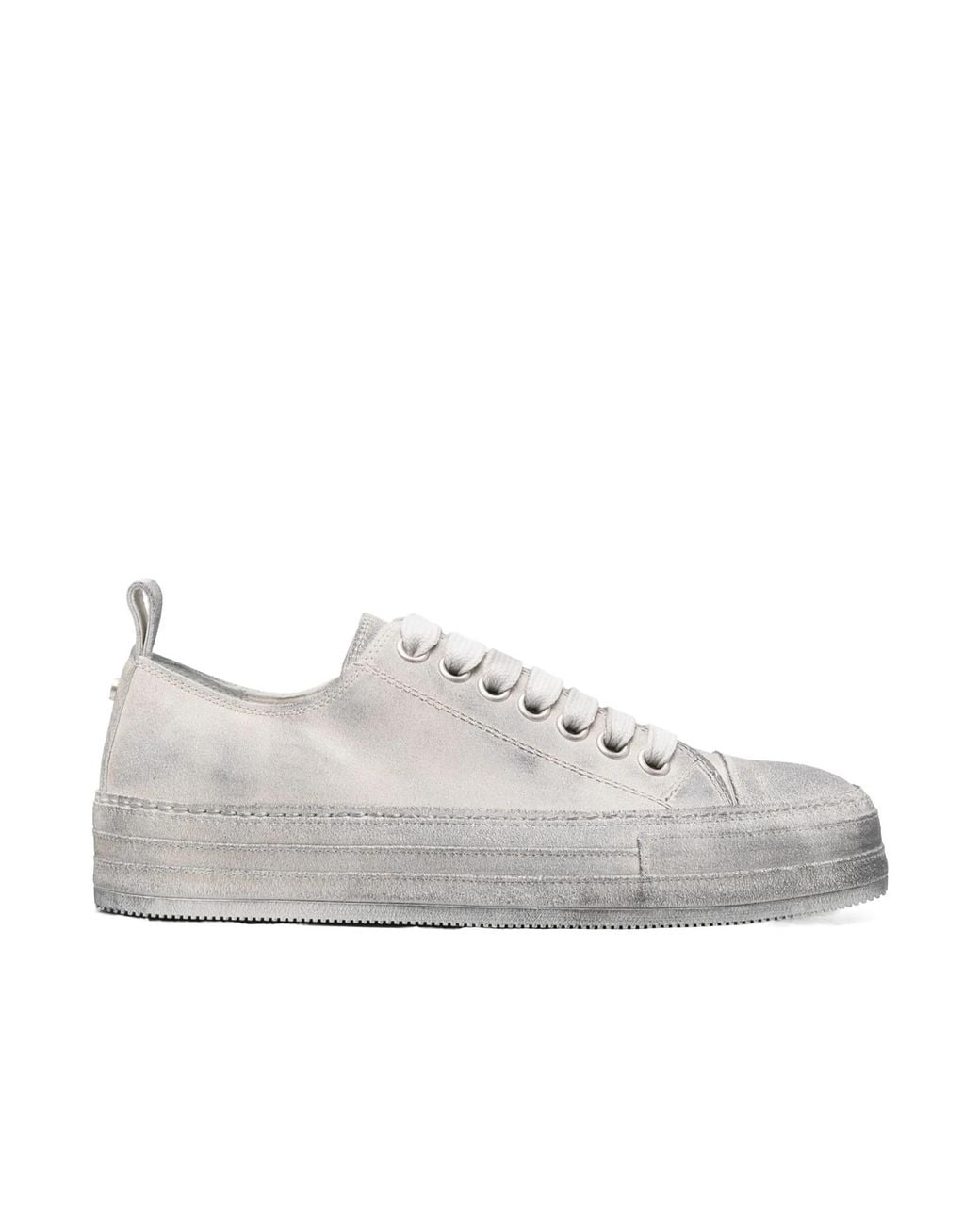Ann Demeulemeester White Distressed-Finish Sneakers
