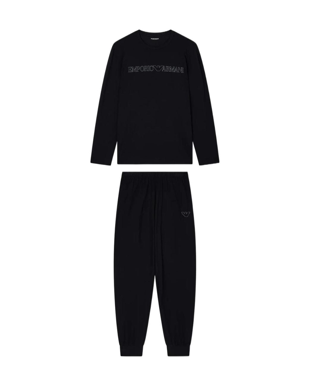 Emporio Armani Black Logo-Detail Pyjama Set for men