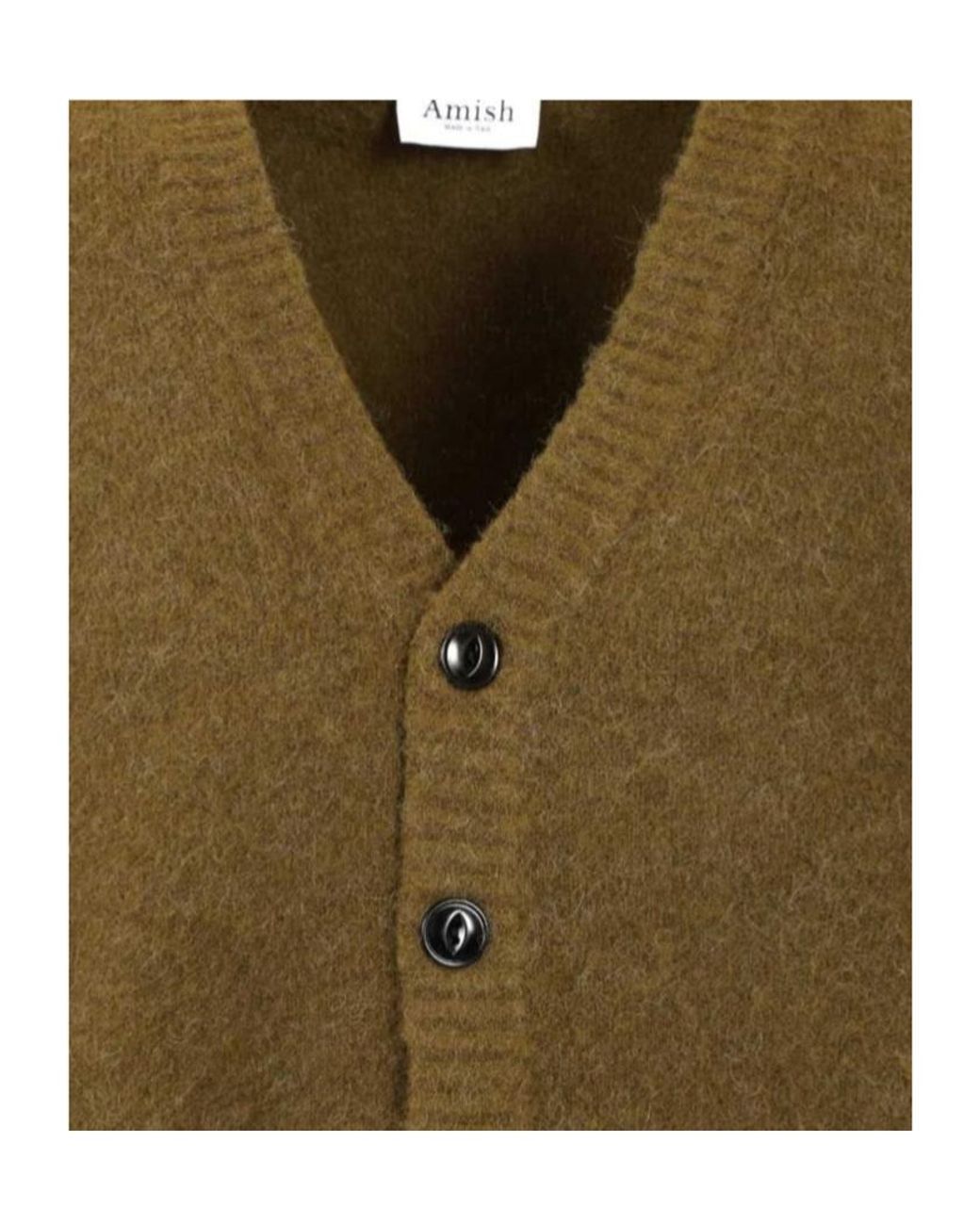 AMISH Green Oversized V-Neck Cardigan for men