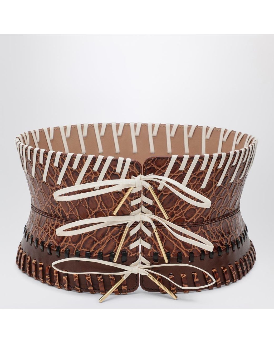 Dries Van Noten Brown Lace-Up Belt