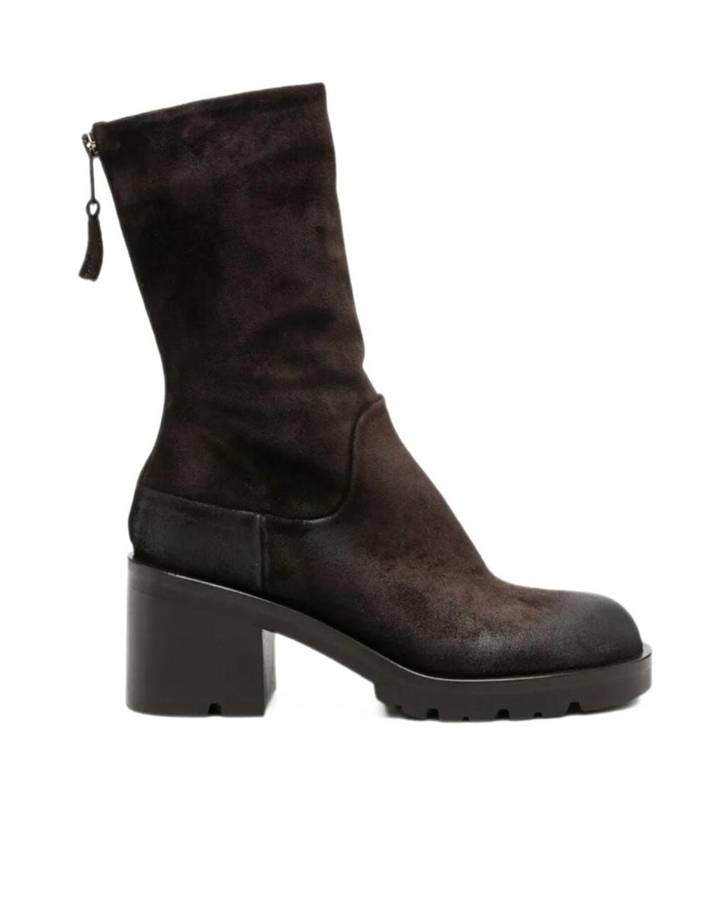 Strategia Black Round-Toe Short Boots
