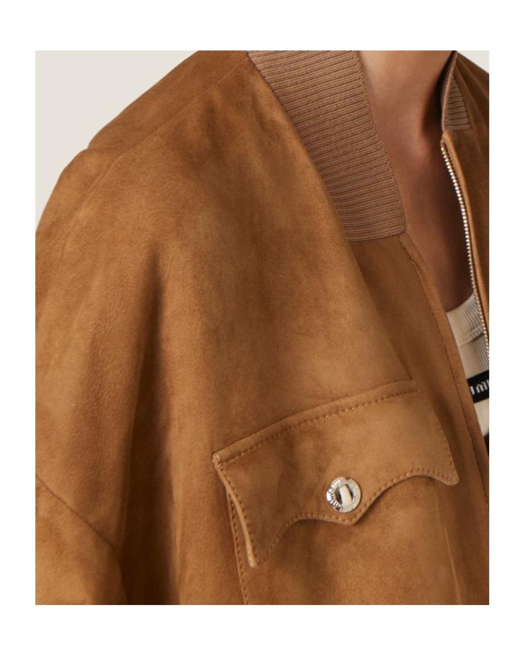Miu Miu Brown Suede Nappa Leather Jacket