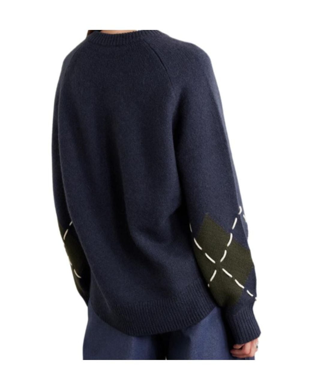 arch4 Blue Sloane Embroidered Argyle Cashmere Sweater