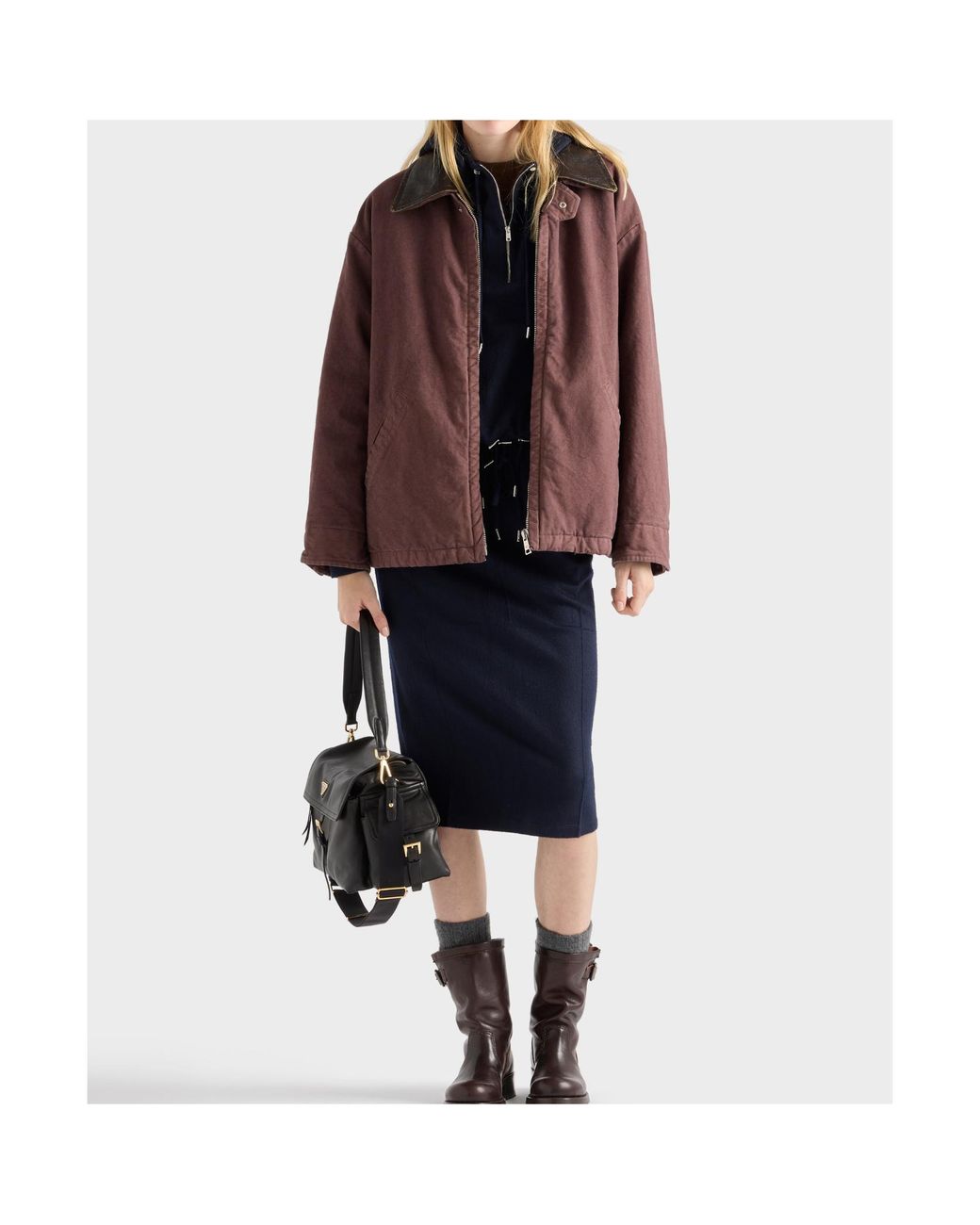 Prada Brown Old Canvas Caban Jacket