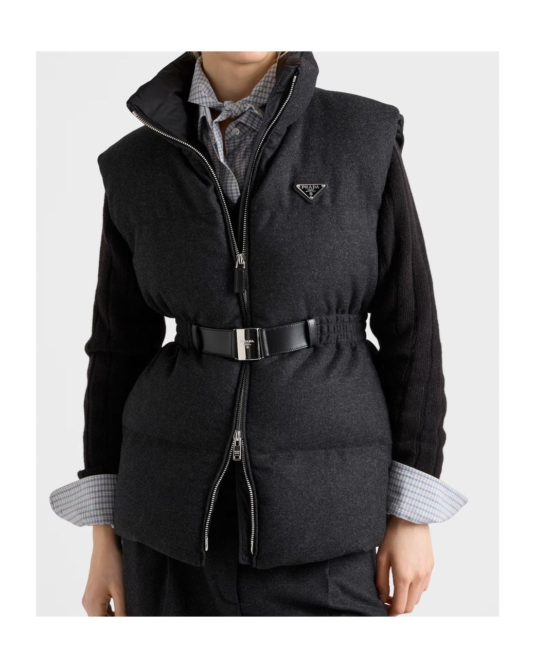 Prada Black Re-Wool Down Vest