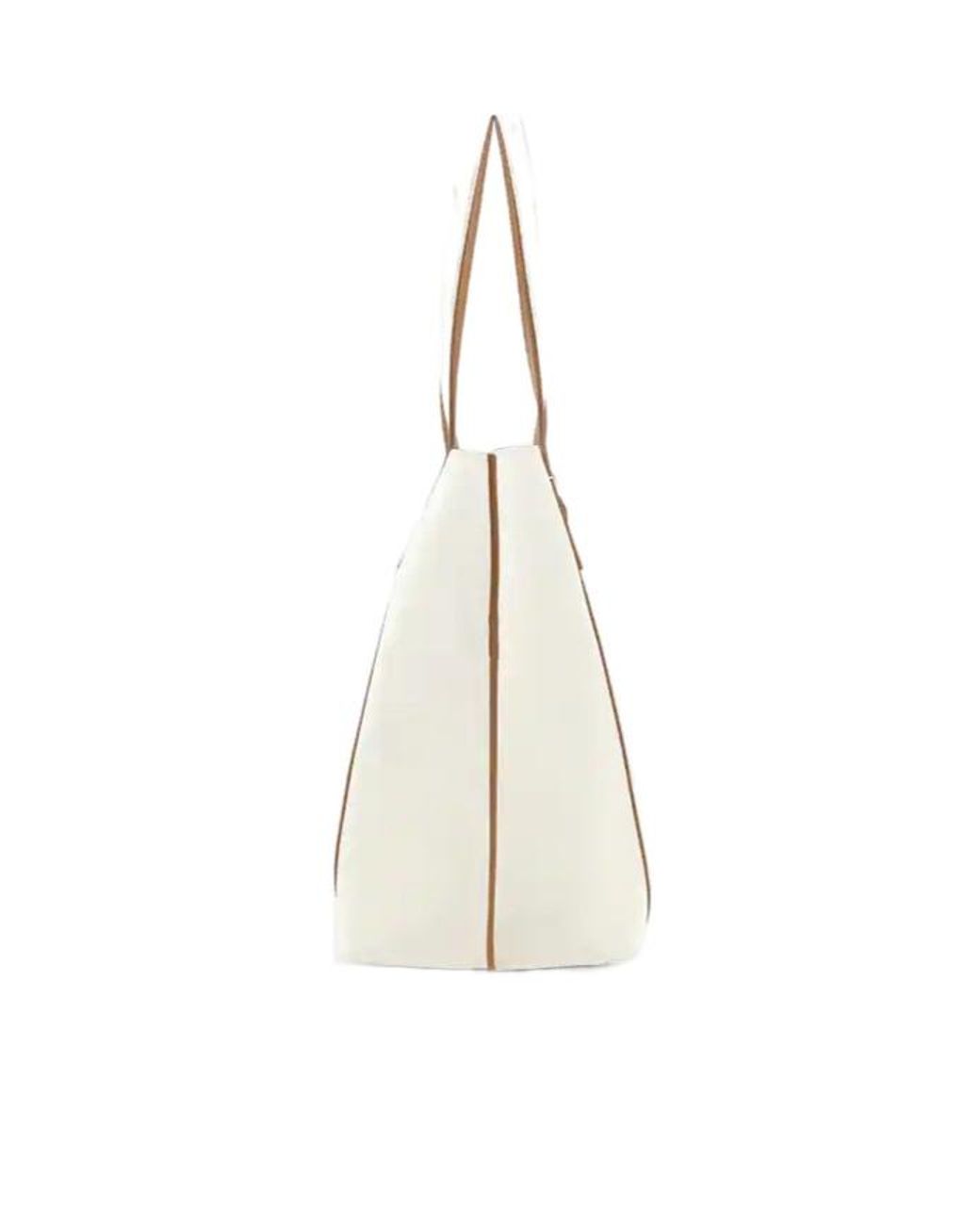 Hogan White Hanging Accent Script Top Handle Bag