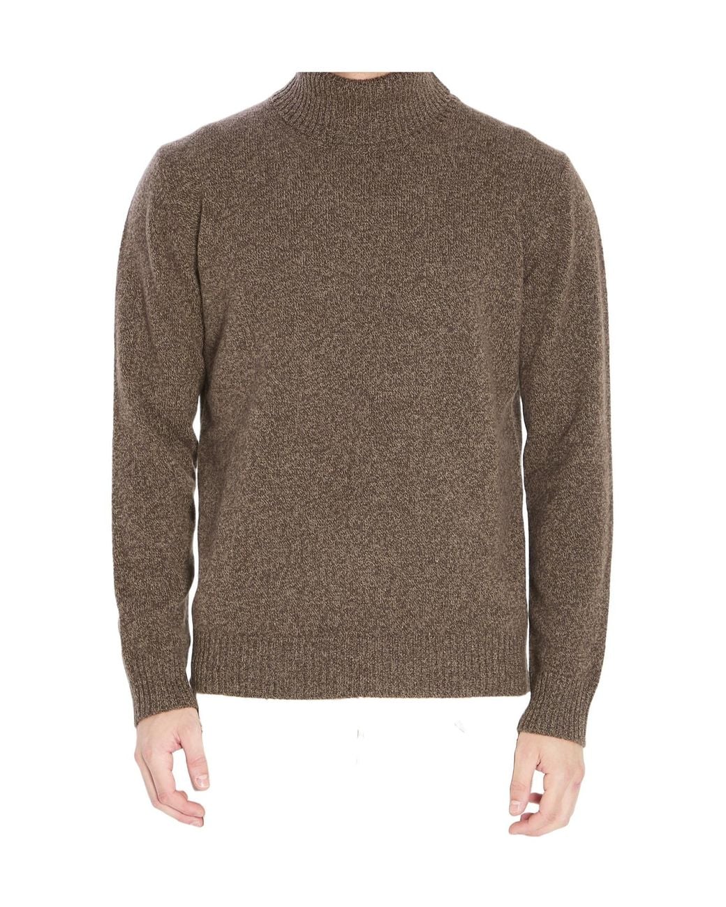 Roberto Collina Brown Mouline Turtleneck Jumper for men