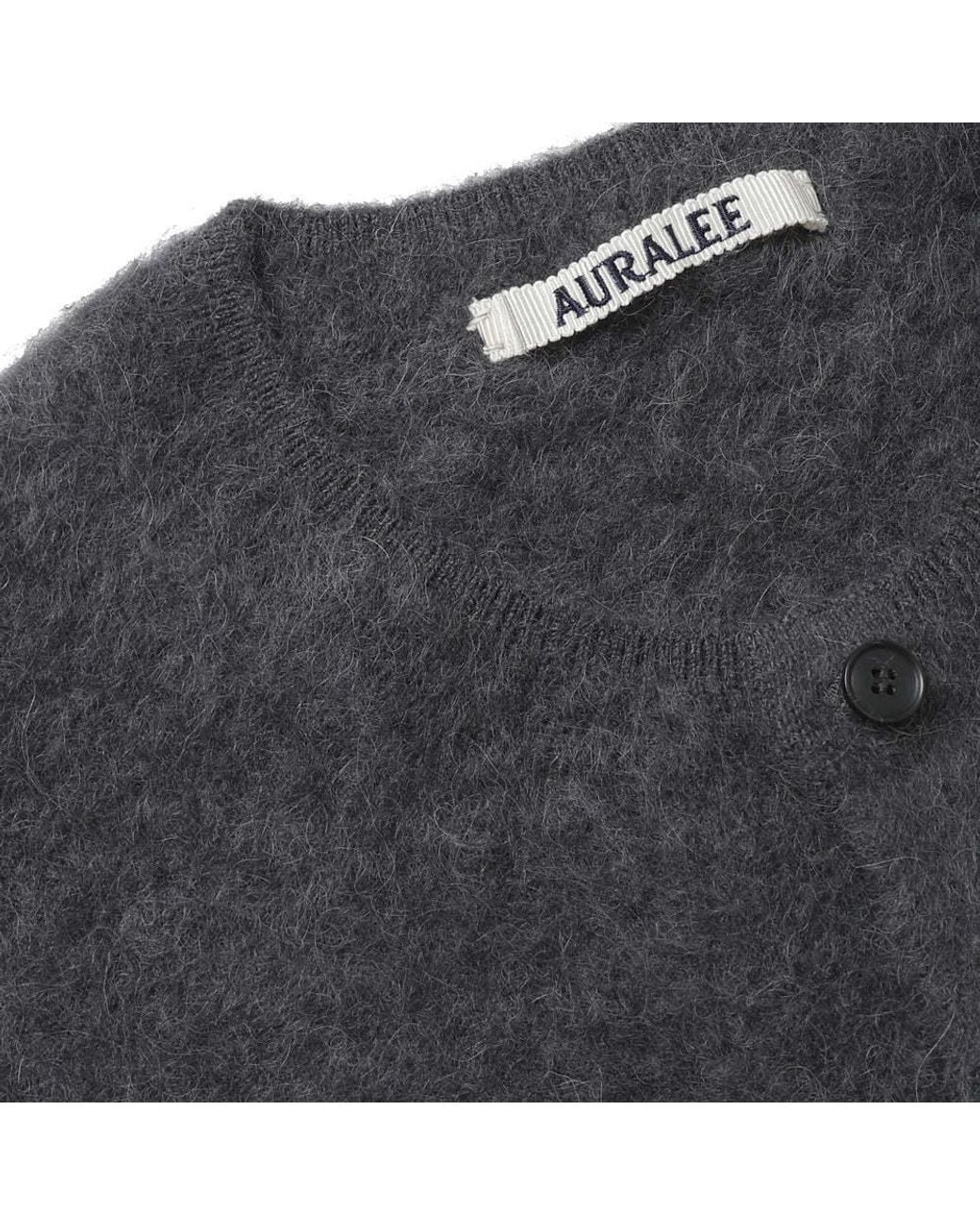 Auralee Gray Long-Sleeved Sweater for men