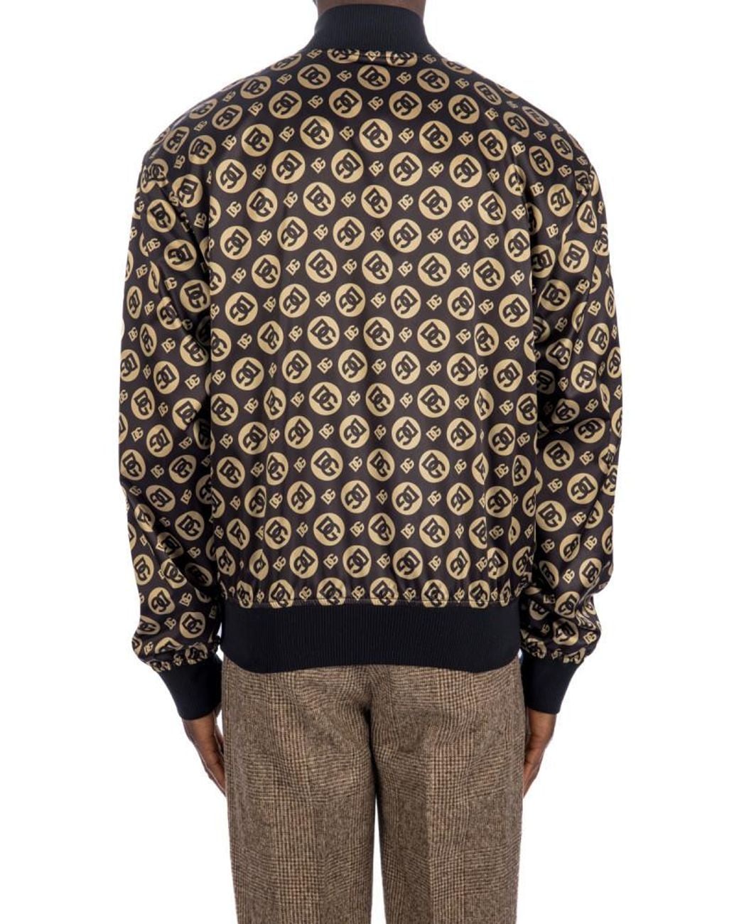 Dolce & Gabbana Multicolor Logo Printed Zipped Bomber Jacket for men