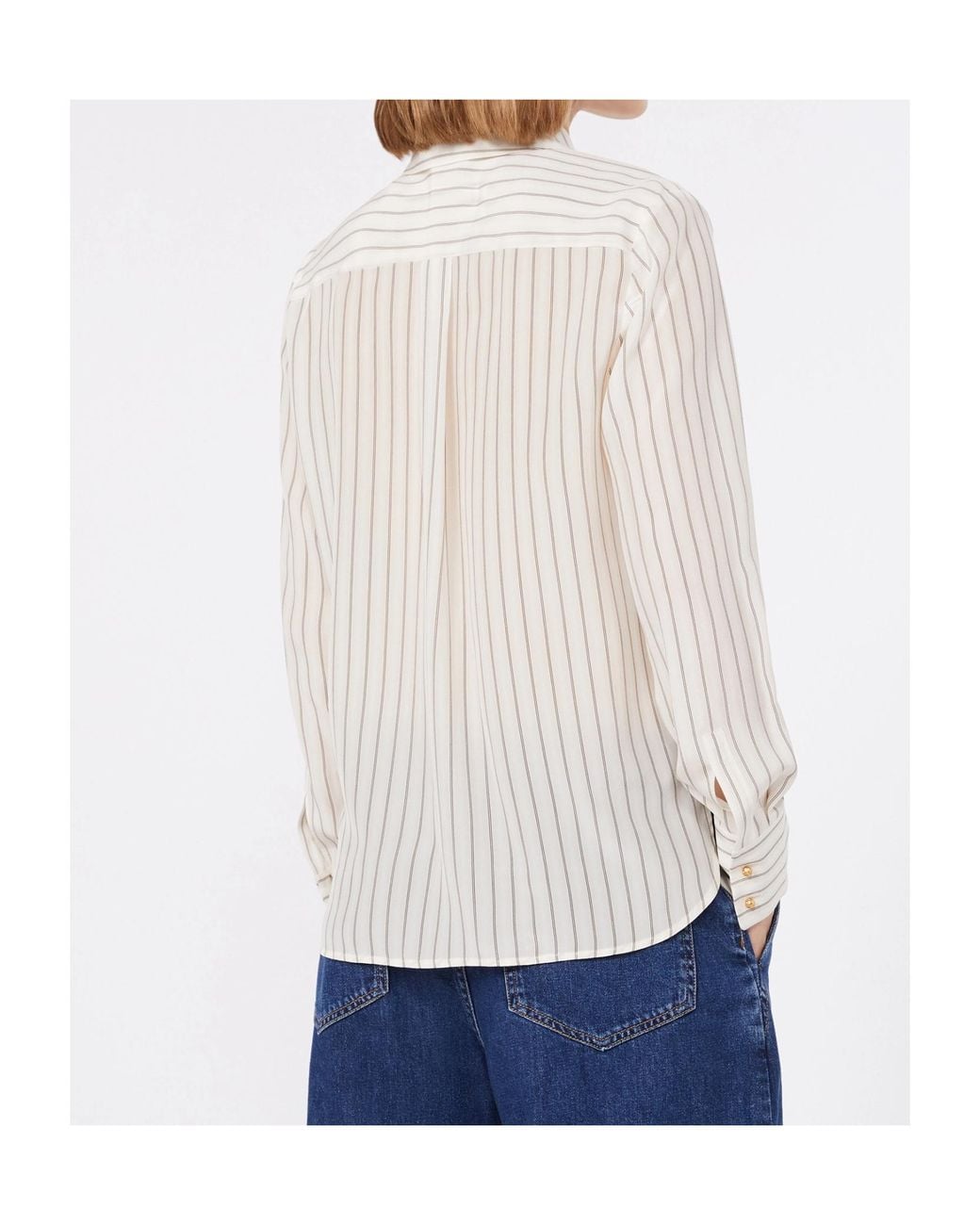 Max Mara White Studio Mstflirt Striped Button-Up Shirt