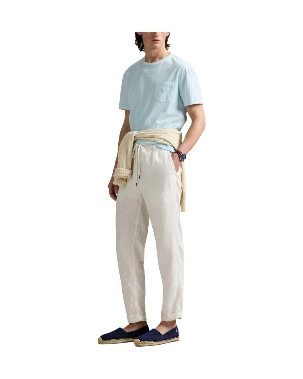 Ralph Lauren Lightblue Crewneck Shortsleeve Tee for men