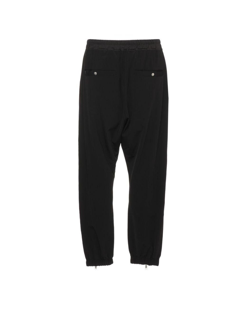 Rick Owens Black Drawstring Zip-Hem Pants for men