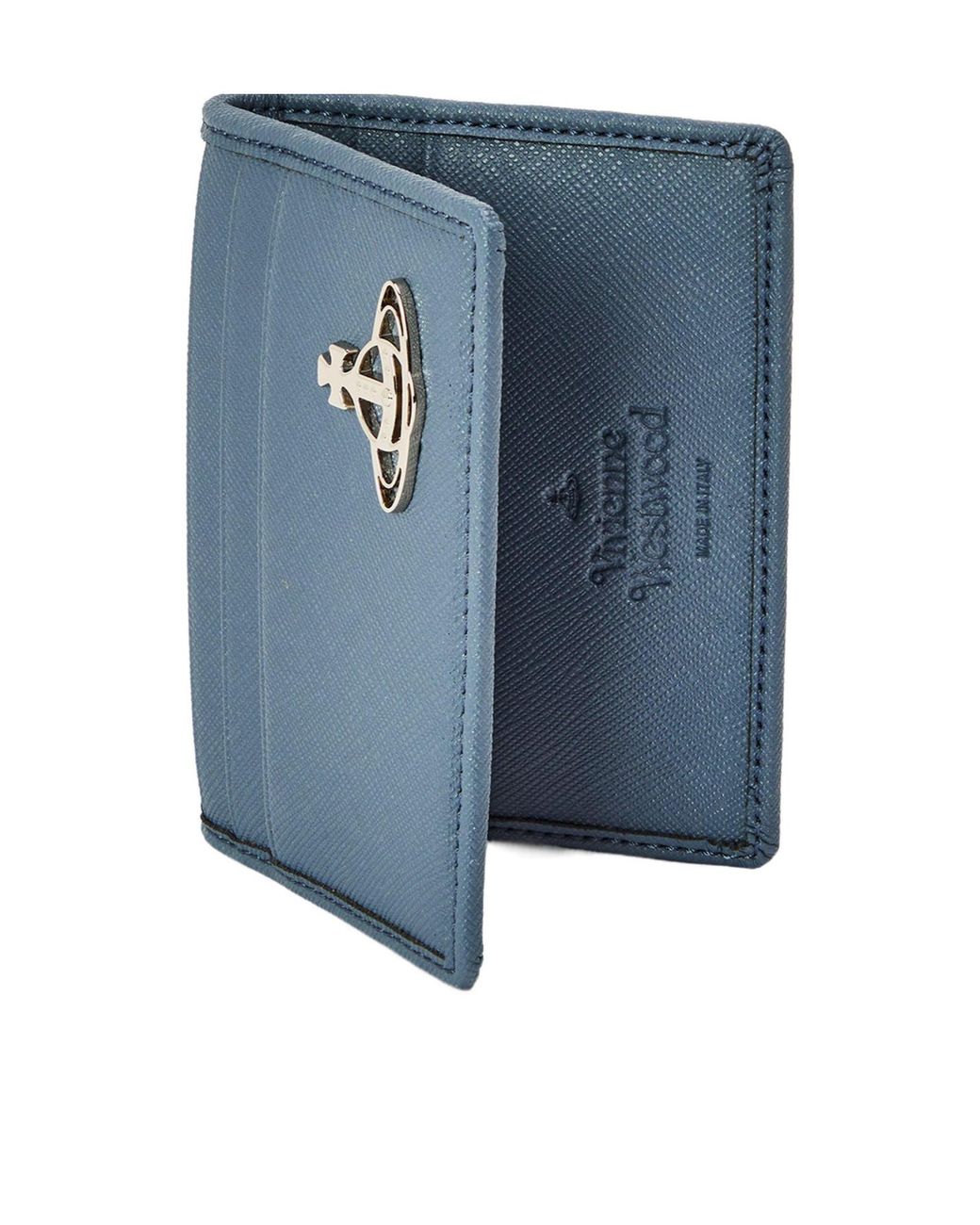 Vivienne Westwood Blue Embellished Kent Billfold Wallet for men