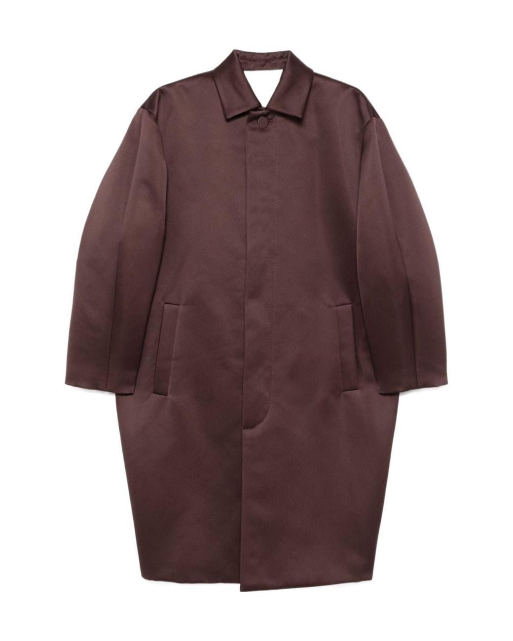 Philosophy Di Lorenzo Serafini Purple Buttoned-Collar Coat With Long Sleeves