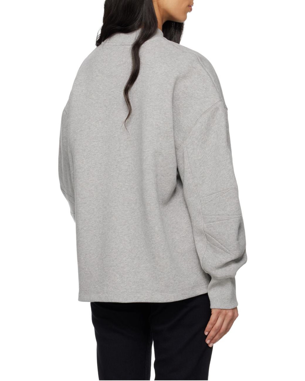 The Attico Gray The Logo Embroidered Crewneck Sweatshirt