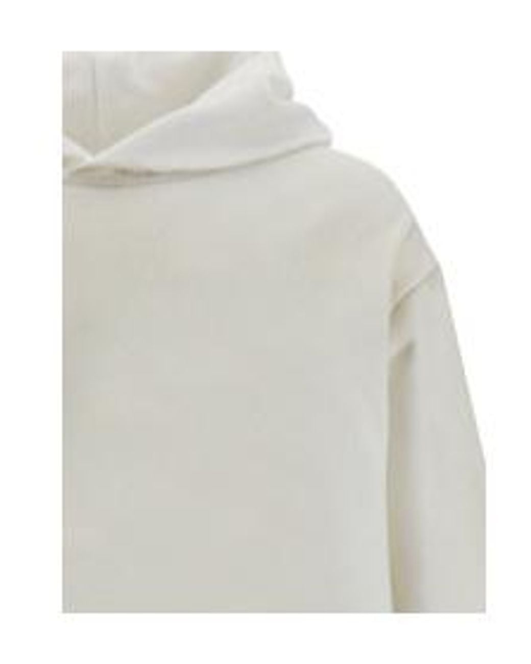 Acne White Logo Printed Long-Sleeved Hoodie for men