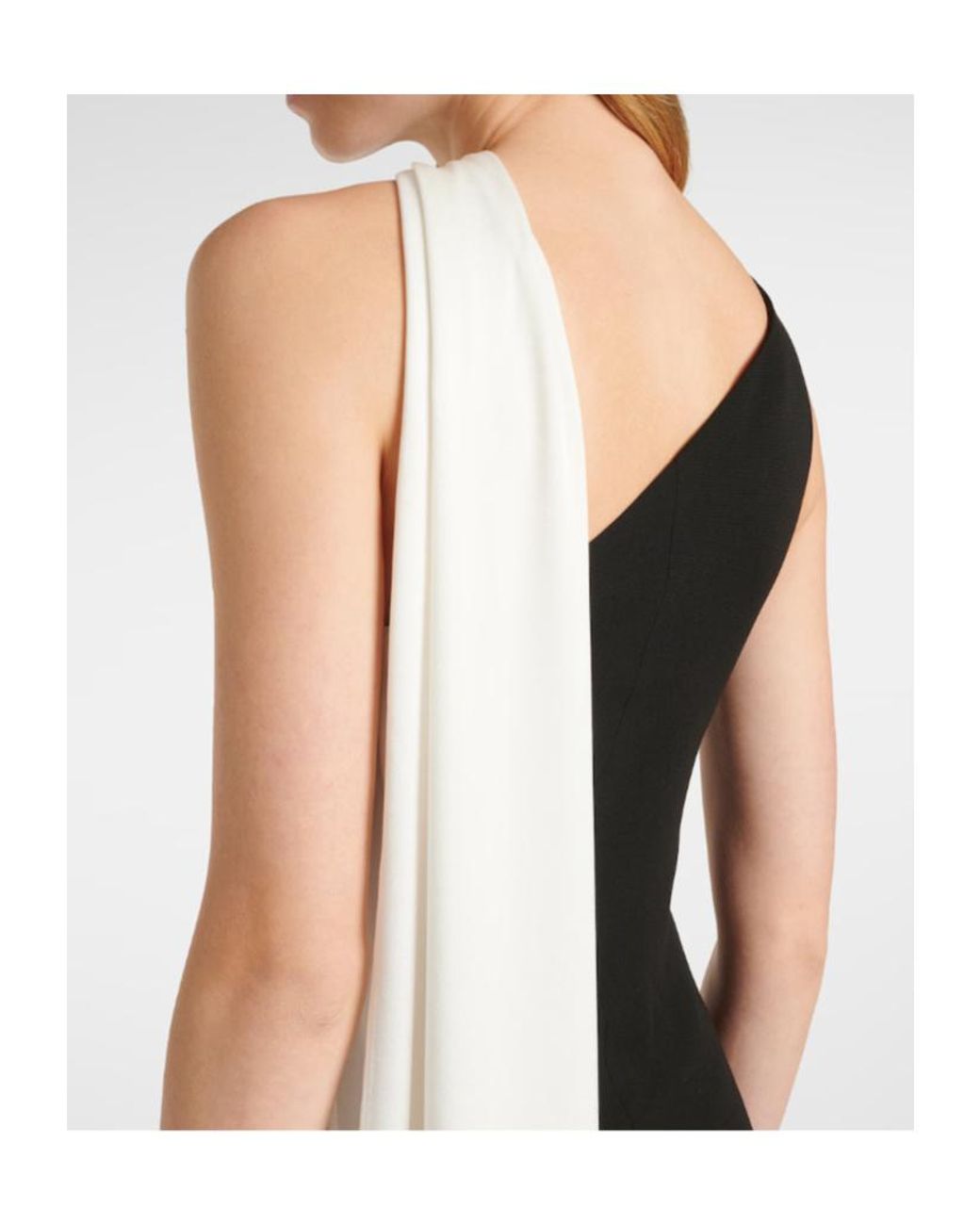 Roland Mouret Black Scarf-Detail One-Shoulder Gown