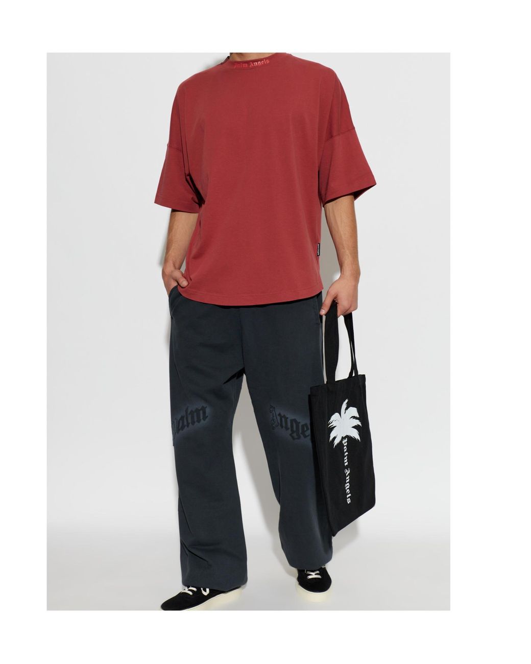 Palm Angels Red Short-Sleeved T-Shirt for men
